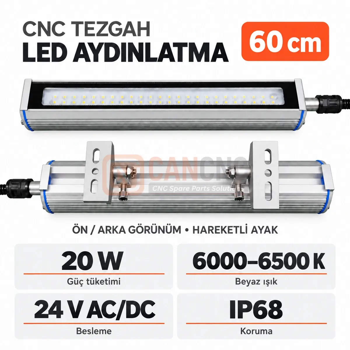 60 cm CNC LED Aydınlatma 20W 24V AC/DC IP68