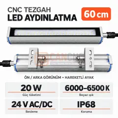 60 cm CNC LED Aydınlatma 20W 24V AC/DC IP68