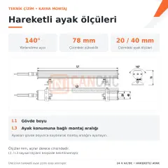 60 cm CNC LED Aydınlatma 20W 24V AC/DC IP68