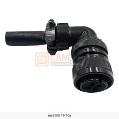 MS3108A 18-10S 4 Pin Dişi 90° Kablo Tip Askeri Konnektör