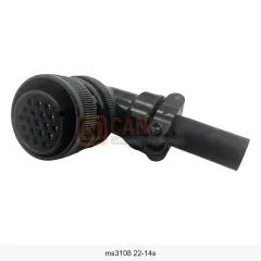 MS3108A 22-14S 19 Pin Dişi 90° Kablo Tip Askeri Konnektör